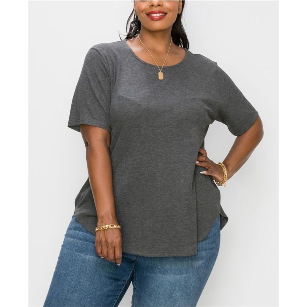 COIN 1804 Womens Plus Size Thermal Swing Basic T-Shirt, NWT